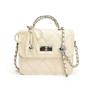 Cross-border rhombus chain small square bag women's 2024 summer new texture fashion all-match commuter diagonal bag