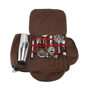 Personal 304 Cock Shaker Set Boston Bartender Kit Professional Bartender Storage Bag Utensil Carrying Bag