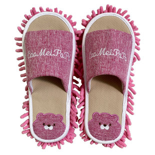 Indoor mute floor-mopping slippers removable and washable kitchen floor sweeping and cleaning children's home lazy floor-wiping artifact summer