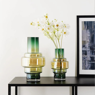 Modern simple gradient transparent glass gradient High sense vase household flower arrangement hydroponic creative decoration ins style