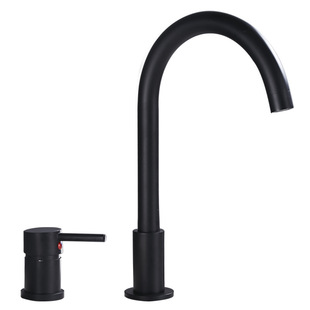 Split Two-hole Washbasin Faucet Two-piece Toilet Bathroom Cabinet Single Handle Double-hole Hot and Cold Basin Faucet