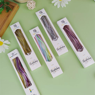 Curved Birthday Candle Party Baking Plug-in Colorful Curved Rotary Thread Golden Silver Twist Cake Candle