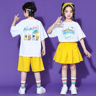 Children's Cheerleading Suit Summer Primary and Middle School Games Group Performance Suit Kindergarten Graduation Class Suit