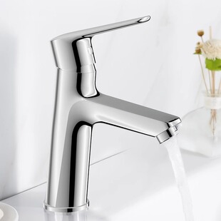 Customized Stainless Steel Washbasin Faucet Bathroom Washbasin Hot and Cold Single Hole Anti-Splash Water Washbasin Faucet