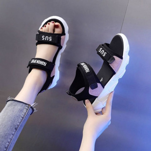 Sandals Women's 2025 New Summer Flat Outer Wear Women's Casual Sports Beach Shoes All-match Summer Women's Shoes