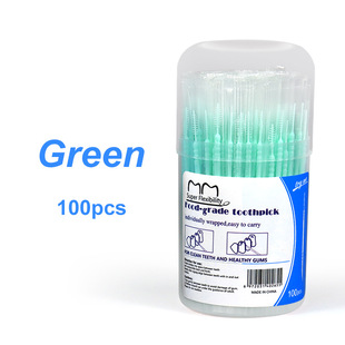 Cross-border wholesale toothpick independent packaging 100 color fishbone toothpick brush tooth brush individual packaging