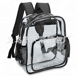 Cross-border Hot-selling Transparent Backpack Waterproof pvc Storage Bag Large Capacity Student Schoolbag Unisex Backpack Jelly Bag