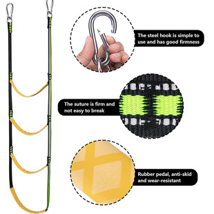 4 Step Ladder Boat Rope Ladder Kayak Rope Ladder Extension Auxiliary Boat Folding Ladder Swimming Ladder for Sailing Boarding Ladder