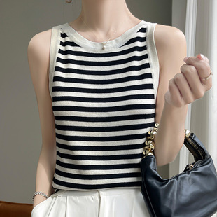 Spring and summer new thin wool sweater halter sleeveless vest women's round neck with bottoming wholesale generation