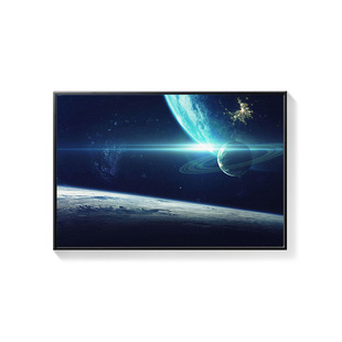 Space Interstellar Cosmic Decorative Painting Planet Star Moon Theme Bedroom Hanging Painting Dream Milky Way Living Room Mural