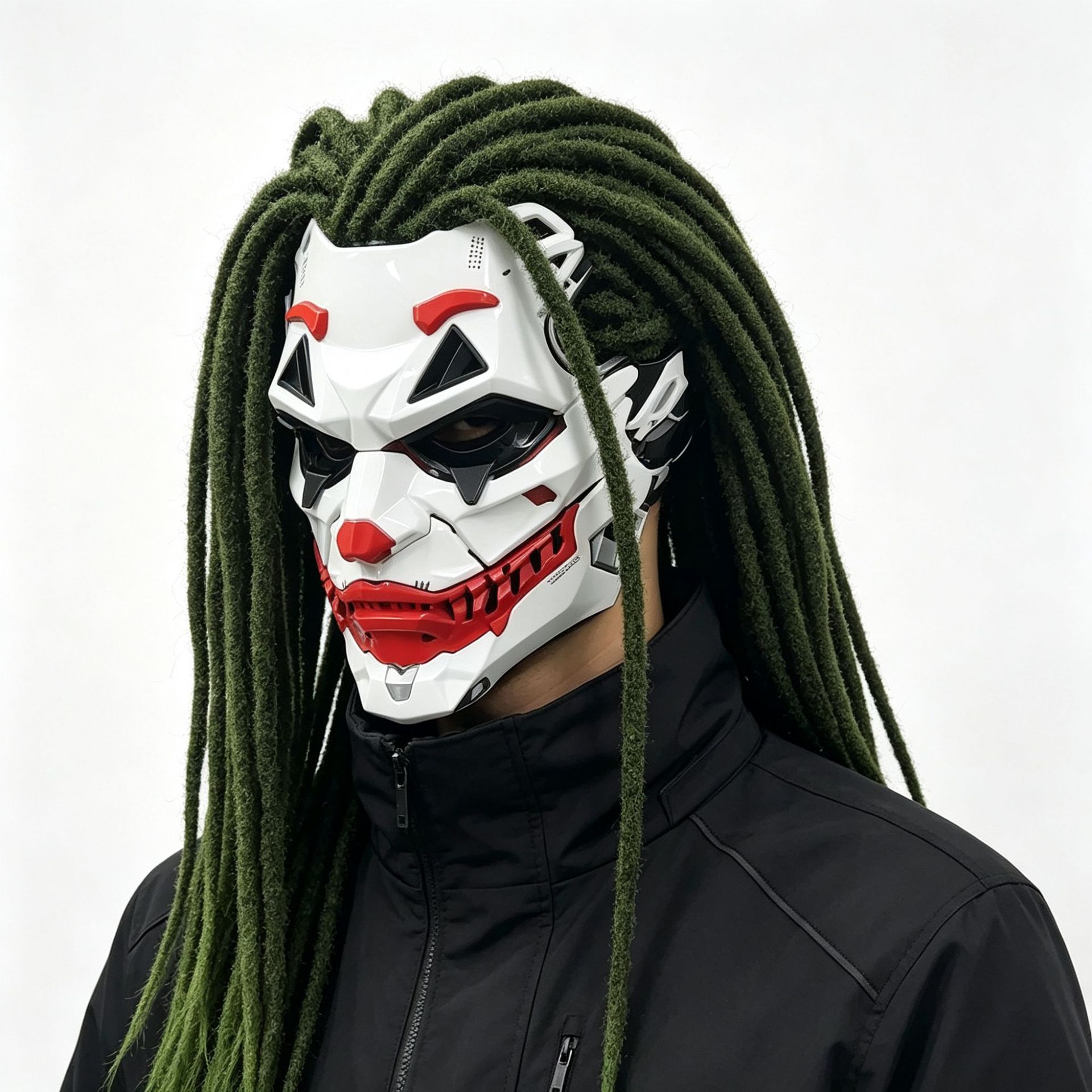 Cross-border cyberpunk clown Halloween horror mask, carnival party clown horror headgear mask, Halloween