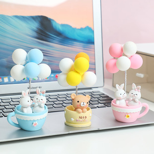 Creative Cartoon Confession Balloon Cute Bunny Bear Couple Cake Decoration Car Decoration
