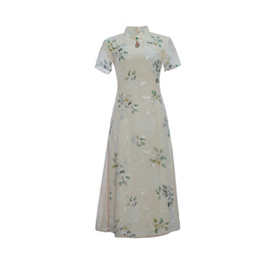 2024 New Chinese Style Temperament Celebrity Improved Cheongsam dress Summer Chinese Style Summer Pear Shape Figure Super Slim