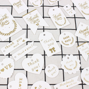 Cross-border Explosions White Bronzing Hanging Card Wedding Hanging Card Small Card Holiday Blessing Gift Greeting Card Thank You Card