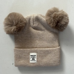 Autumn and winter baby hat warm male and female baby autumn and winter fetal hat infant newborn 0-12 months double layer