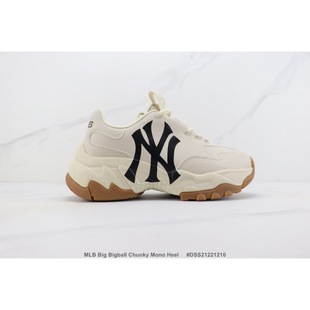 Putian Pure Original MLB Torre Shoes Korean Style Retro Printed NY Big Standard Yankees Elevated 6CM Thick Sole Running Shoes for Men and Women