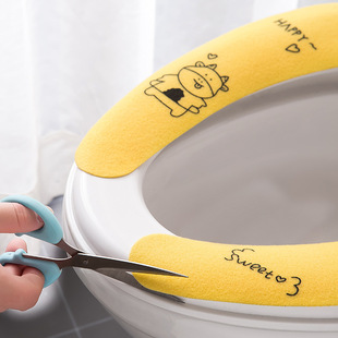 Four Seasons Common Toilet Stickers Cartoon Printed Adhesive Electrostatic Firm Toilet Stickers Washable and Cutting Toilet Cushion