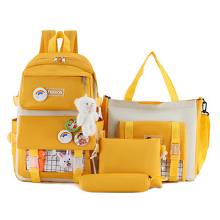 In stock factory direct sales good quality campus schoolbag four-piece set primary school student backpack multi-piece set 2024 New