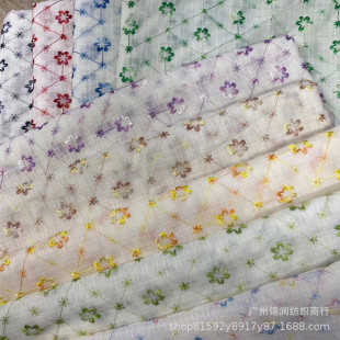 2023 new chiffon embroidered fabric jacquard fabric women's embroidered fabric embroidered fabric ribbon embroidered print fabric