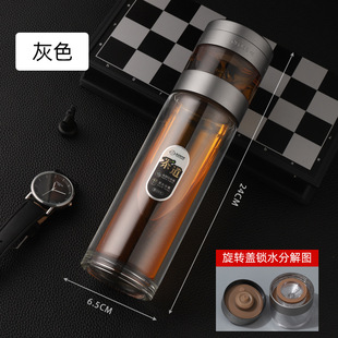 New High Borosilicate material single double layer tea separation Cup rotating soup office water cup glass tea cup
