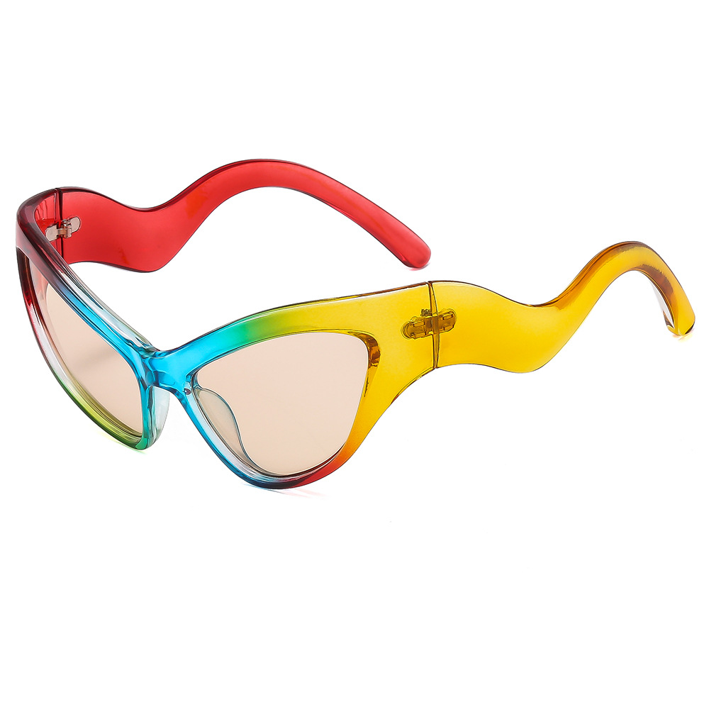 2024 New Fashionable Wavy Cat-Eye Sunglasses - Trendy European and American Style, Ins-Famous Sunglasses