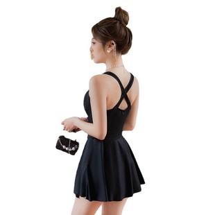 Swimsuit Women's Summer Pure Desire Style 2025 New Style Conservative Small Chest Skirt Belly Covering Slimming Student Beach Swimsuit