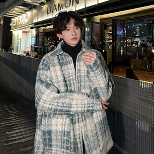 24 Fall/Winter New Men's Hong Kong Style Plaid Chanel Style Large Patch Bag Casual Jacket Youth Single-breasted Jacket