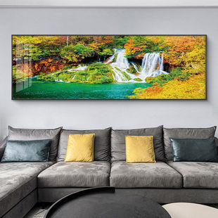 Modern minimalist green mountain green water living room decorative painting landscape landscape natural scenery hanging painting sofa background wall mural