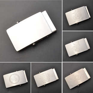 Solid Stainless Steel Roller Toothless Hole-free Automatic Buckle Belt Buckle Youth High-end Outer Wear Tail Belt Clip Buckle Head