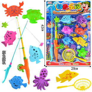 New board children's parent-child interactive game fishing pool magnetic fishing children's shopping mall convenience store Toys