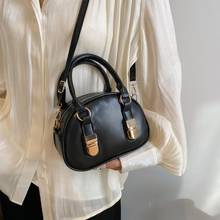 Women's Commuter Texted 2025 Spring New Casual Ins Korean Bowling Handbag Shoulder Crossbody Small Square Bag