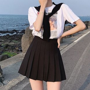 Pleated Skirt Skirt 2024 New Women's Spring and Summer Little JK Skirt High Waist Pleated Skirt Slimming Black and White Pleated Skirt