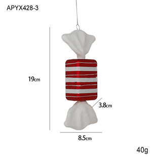 Plastic Christmas Striped Candy Pendant Creative Shaped Christmas Tree Hanging Ornament Scene Window Atmosphere Decoration