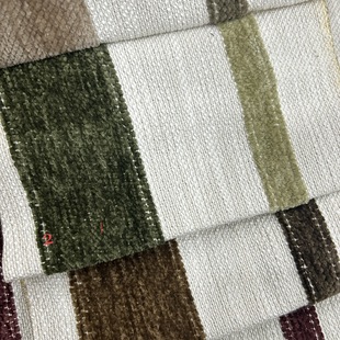 Striped chenille red wide stripe color green stripe sofa stripe thickened single chair pillow fabric