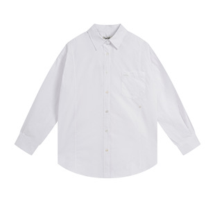 Korean Niche Grove Two-wear Blue Stripesd Loose Casual Design Korean Shirt Side Button Top