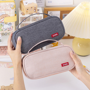 Wow Customized New Satchel Pencil Bag Large Capacity Thickeneded Multi-Layer Primary School Student Pencil Box K-Style Stationery Bag Wholesale