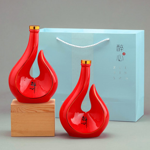 Jingdezhen Creative Liquor Bottle Ceramic Household Sealed 1kg Decorative Empty Wine Bottle Simple Small Ornaments