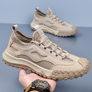 Labor Protection Shoes Men's Men's Shoes 2024 Breathable New All-match Mesh Casual Shoes Summer Non-slip Wear-resistant Mountaineering Shoes