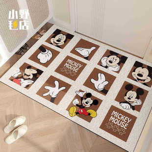 Mickey Entry Door Mat PVC Wire Ring Dopamine Entry Mat Dirt-Resistant Wash-Free Door Mat Entrance Carpet