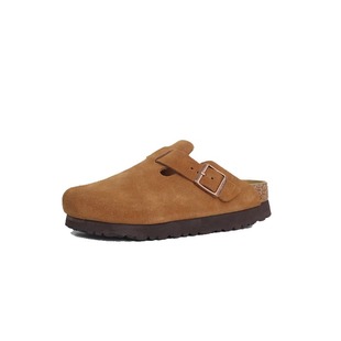 Sangpo цельнокожаные булочки Birken тапочки женские 4.5CM толстая подошва увеличена из натуральной кожи пробки один педаль ретро Baken