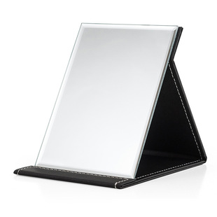 Portable Folding Mirror Ins Style Desktop HD Makeup Mirror Desktop Student Dormitory Princess Mirror Black