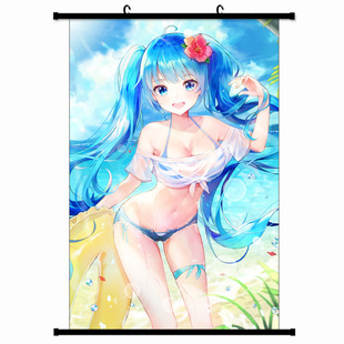 The first sound of the future animation hanging painting poster decorative painting secondary element surrounding cloth painting to map the production of Miku a generation of hair