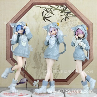 Rem Ram Figure Emilia Parker Dome Girl Hatsune Miku Two-dimensional Doll Model Ornament