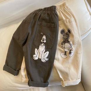 2025 Spring Summer Children's Wear fleece-lined Thick Pants Boys and Girls Casual Pants Baby Trousers