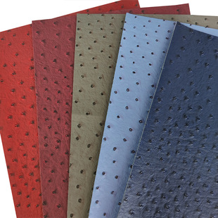 Factory direct 1mm metal ostrich embossed PU leather luggage box handbag shoe material DIY decorative fabric wholesale