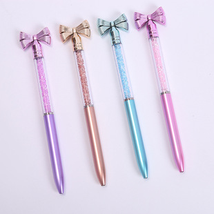 Rotary blue medium oil pen crystal quicksand broken drill pen holder gem ballpoint pen bright oily ballpoint pen