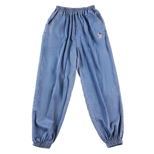 Girls' Pants Summer Thin Children's Large Children's Summer Dress Girls' Tencel Jeans Spring and Autumn Trousers 2023 Anti-mosquito