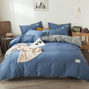 Modern Simple Style Pure Cotton Four-piece Solid Color Dormitory Three-piece Bed Sheet Bed Cover Cotton Bedding Wholesale