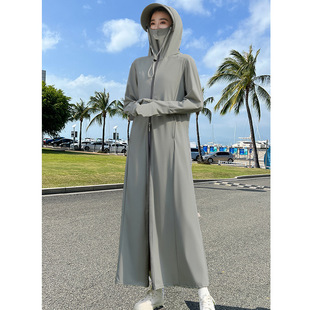 Long Full Body Sun Protection Clothing Women's 2024 Summer Thin Ice Silk Cool Original Yarn UV Protection Sun Protection Clothing upf50