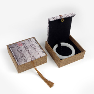 Antique tassel copper money linen jewelry box packaging box gift brocade box beads bracelet gold storage box